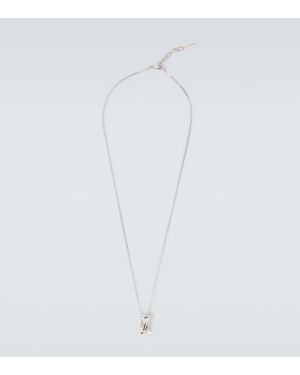 Saint Laurent Cassandre Pendant Necklace - White