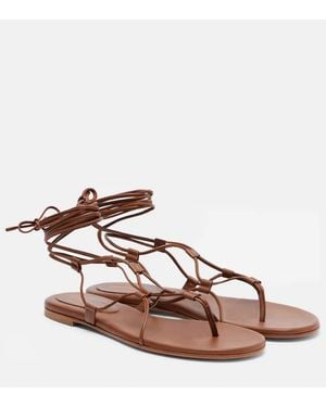 Gianvito Rossi Sandalias Gladiador De Piel - Marrón