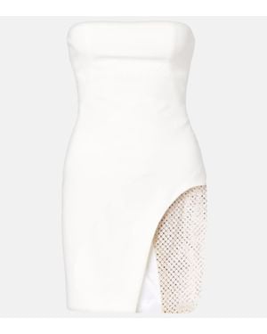 The Attico Embellished Crepe Jersey Minidress - White
