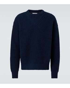 Jil Sander Oversize-Pullover Aus Schurwolle - Blau