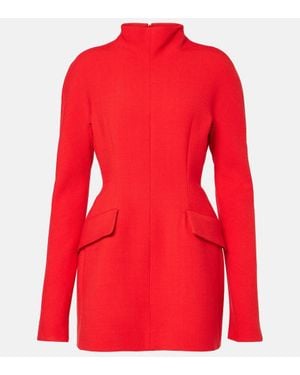 Sportmax Terfrite Wool-Blend Gabardine Minidress - Red