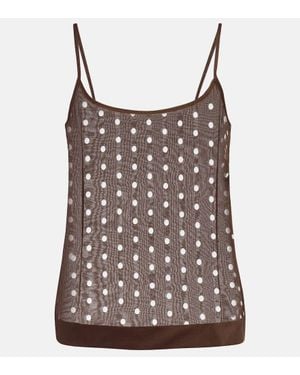 Dries Van Noten Top Aus Einem Seidengemisch - Braun