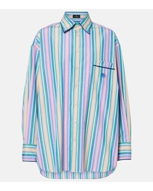 Etro Striped Long-Sleeved Shirt - Blue