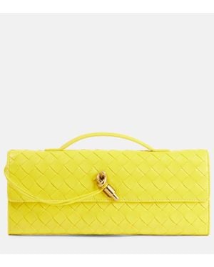 Bottega Veneta Clutch Andiamo Aus Leder - Gelb