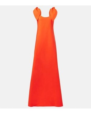 Oscar de la Renta Robe Aus Einem Wollgemisch - Rot