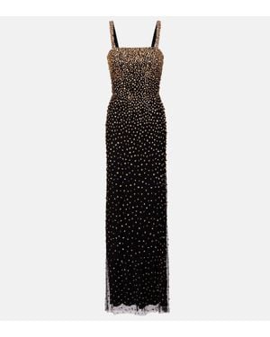 Jenny Packham Cherry Crystal-Embellished Gown - Black