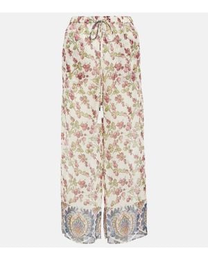 Etro Printed High-Rise Pants - Natural
