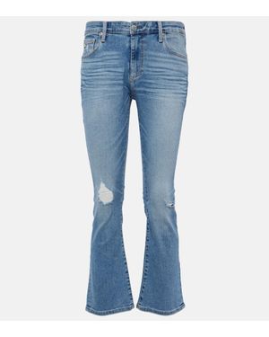 AG Jeans Jodi Mid-Rise Cropped Flared Jeans - Blue