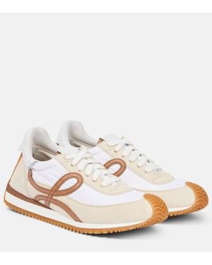 Loewe Sneakers Flow Runner 2.0 Mit Veloursleder - Weiß
