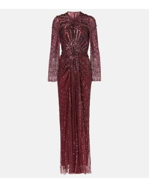 Jenny Packham Anja Embellished Gathered Gown
