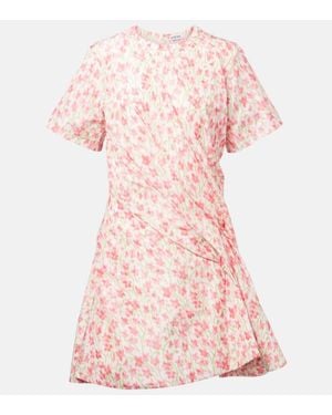 Loewe Abito Corto Con Stampa Floreale - Rosa
