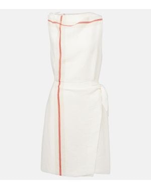 Vince Striped Wrap Dress - White