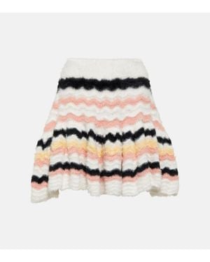 SUSAN FANG Falda Flared A Rayas - Blanco