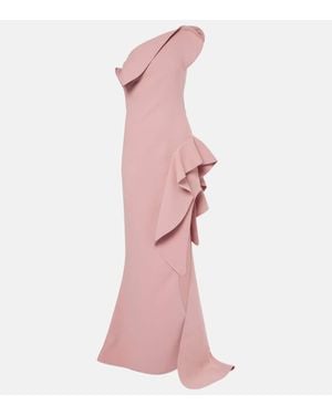 Maticevski Provenance Ruffled One-Shoulder Crepe Gown - Pink