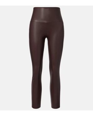 Norma Kamali High-Rise Leggings Aus Lederimitat - Braun