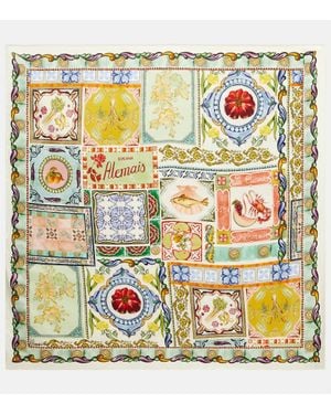 ALÉMAIS Tommasina Printed Silk Scarf - Metallic