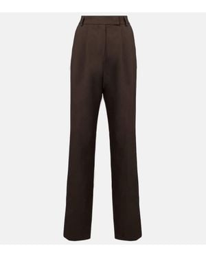 Frankie Shop Bea High-Rise Straight Pants - Brown