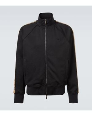 Burberry Trainingsjacke Check Aus Jersey - Schwarz