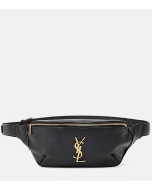 Saint Laurent Classic Monogram Leather Belt Bag - Black