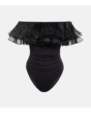 Giambattista Valli Costume Intero Con Volant - Nero