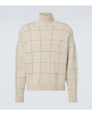 dunhill Pull Intarsia En Cachemire - Blanc