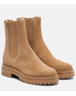 Gianvito Rossi Chelsea Suede Ankle Boots - Brown