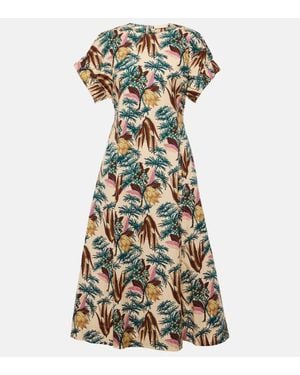 Ulla Johnson Devon Cotton Poplin Midi Dress - Green