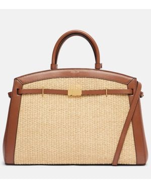 DeMellier London New York Leather-Trimmed Raffia Tote Bag - Natural