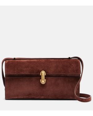 SAVETTE Symmetry 26 Suede Shoulder Bag - Red