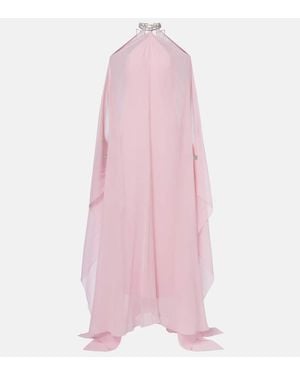 ‎Taller Marmo Kaftan Sza Sza Aus Crepe-Chiffon - Pink