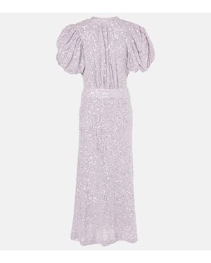 ROTATE BIRGER CHRISTENSEN Sequined Open-Back Maxi Dress - Purple