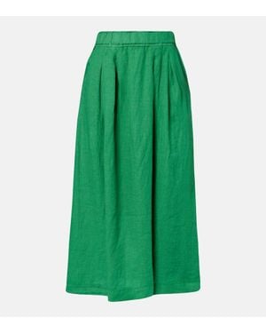 Velvet Linda Linen Maxi Skirt - Green