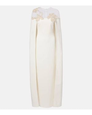 Safiyaa Bridal Robe Ambere Aus Crepe Mit Kristallen - Weiß