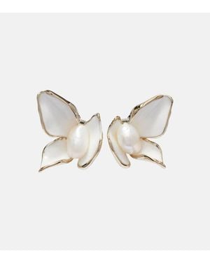 Erdem Pearl Earrings - Metallic