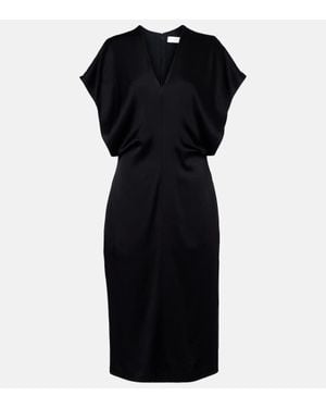Stella McCartney Vestido Midi De Saten - Negro