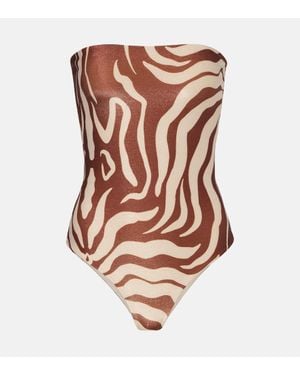 Johanna Ortiz Alta Mar Printed Swimsuit - Brown