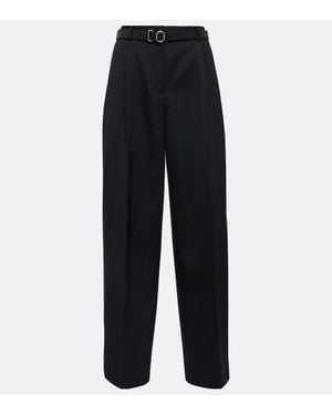 Jil Sander High-Rise-Hose Aus Wolle - Schwarz