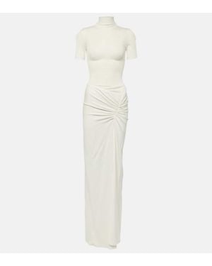 Christopher Esber Fusion Ruched Maxi Dress - White