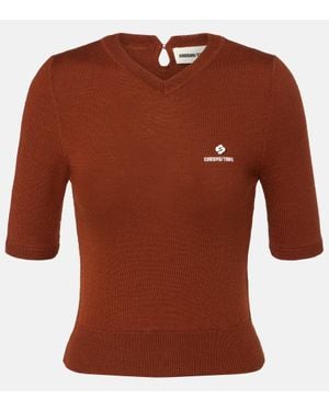 ShuShu/Tong Knitted Wool Top - Brown