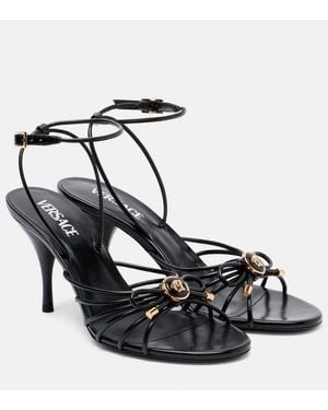 Versace Leather Slingback Sandals - Metallic