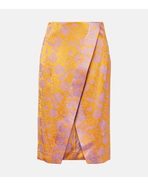 Dries Van Noten Gonna Midi - Arancione