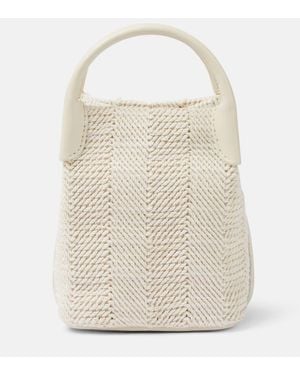 Loro Piana Bolso Saco Bale Micro Con Piel - Blanco