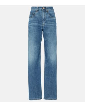 Brunello Cucinelli Jeans Regular A Vita Alta - Blu