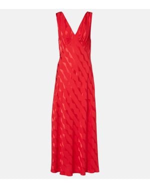 RIXO London Sandrine Floral Midi Dress - Red