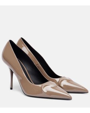 Alaïa Le Cour 3D 90 Patent Leather Court Shoes - Natural