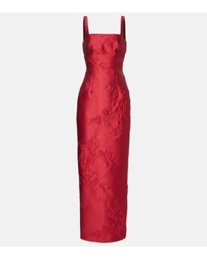 Emilia Wickstead Micheline Floral Jacquard Gown - Red