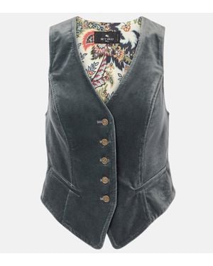 Etro Velvet Waistcoat - Gray