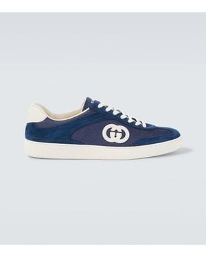 Gucci Zapatillas G75 De Lona Y Ante - Azul
