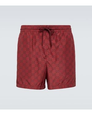 Gucci Gg Swim Trunks - Red