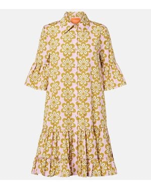 La DoubleJ Choux Floral Cotton Poplin Shirt Dress - Metallic